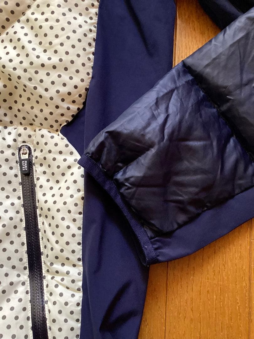 上*元様 パーリーゲイツ水玉模様ストレッチ×キルティングダウンジャケット5
