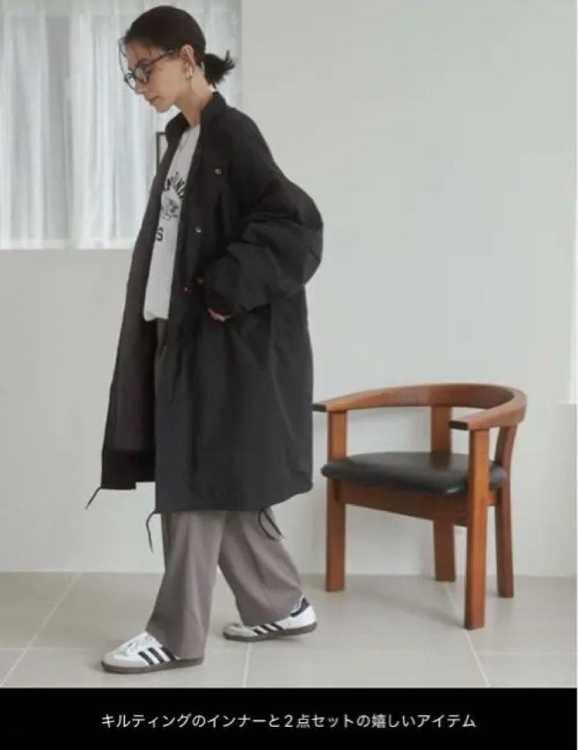 ブラック モッズコート フリーサイズ