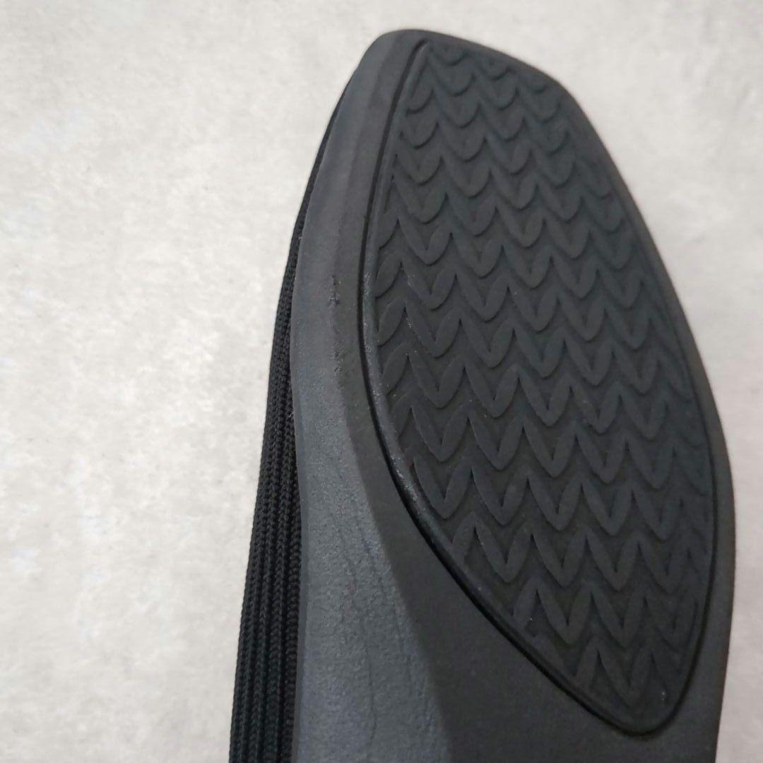 VIVAIA フラットシューズ　ニットパンプス スクエアトゥ 黒　ビバイア