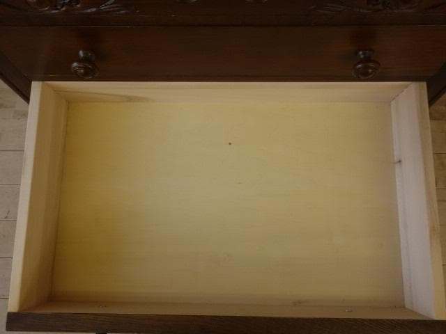 勇峰工芸　雅　花柄チェスト　ナラ材家具　 旭川家具　再塗装済　ＵＳＥＤ