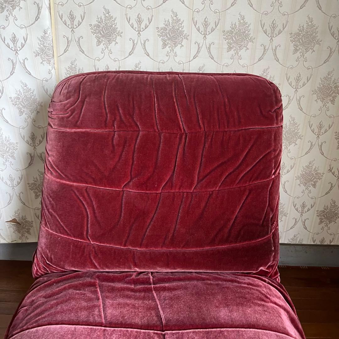 【アンティーク】昭和レトロ ベロア シングルソファ スナック 喫茶店 古家具