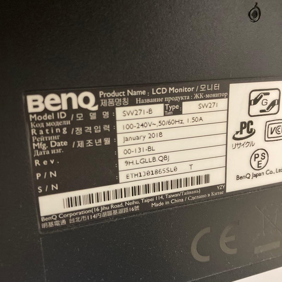 BenQ 4K 27インチ カラーマネジメントモニター 写真編集用 SW271