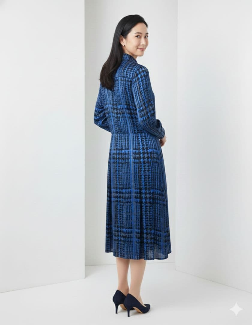 タグ付き ROCHAS premiere シルク100%ワンピース