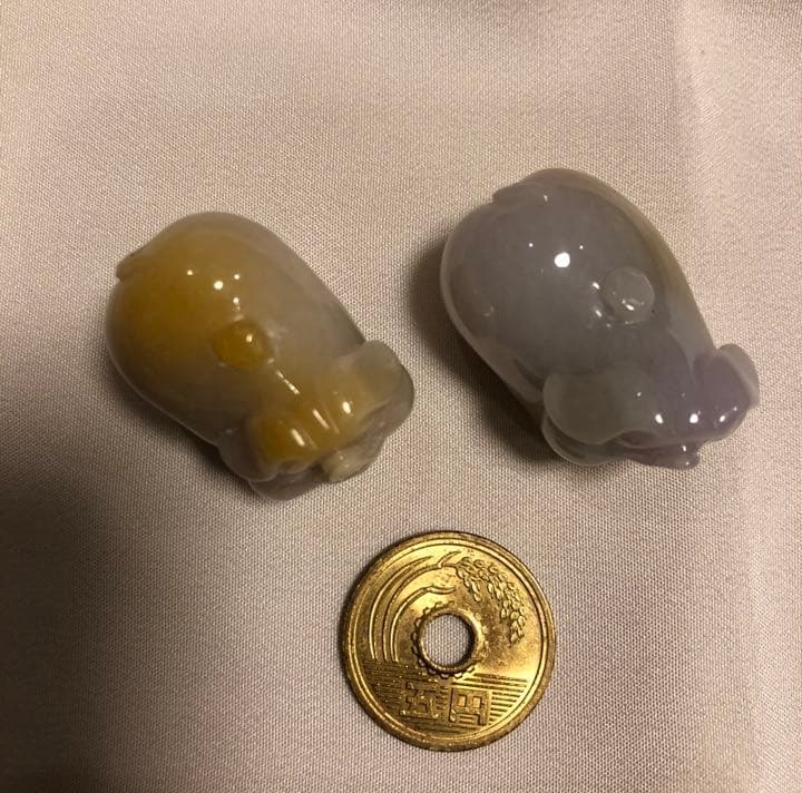 天然本翡翠根付