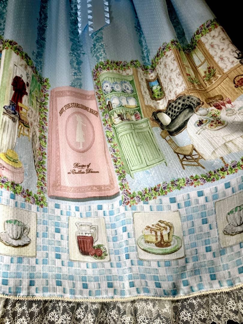 BABY 覚めない夢をみるためのRe・ci・pe柄 ワンピース カチューシャ