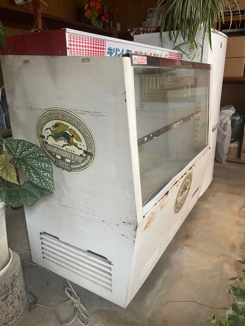 【使用可能　昭和レトロ】　麒麟麦酒ショーケース冷蔵庫