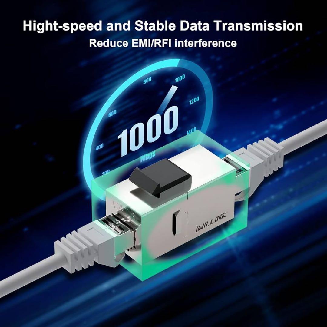 iwillink Cat6カプラー RJ45 25個 シルバー シールドカプラー