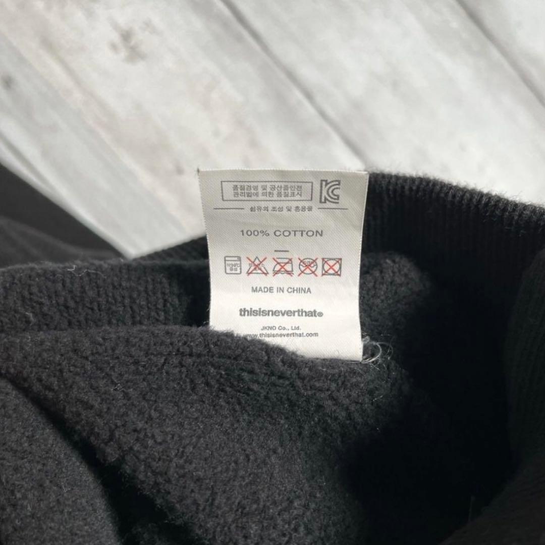 ディスイズネバーザット スウェット トレーナー 刺繍ロゴ ブラック S