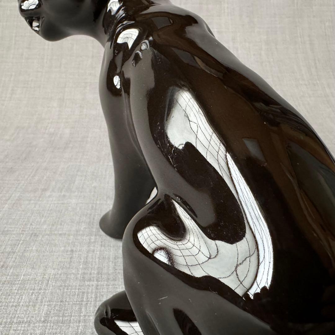 ヴィンテージ ブラックパンサー 黒豹 ペア オブジェ インテリア