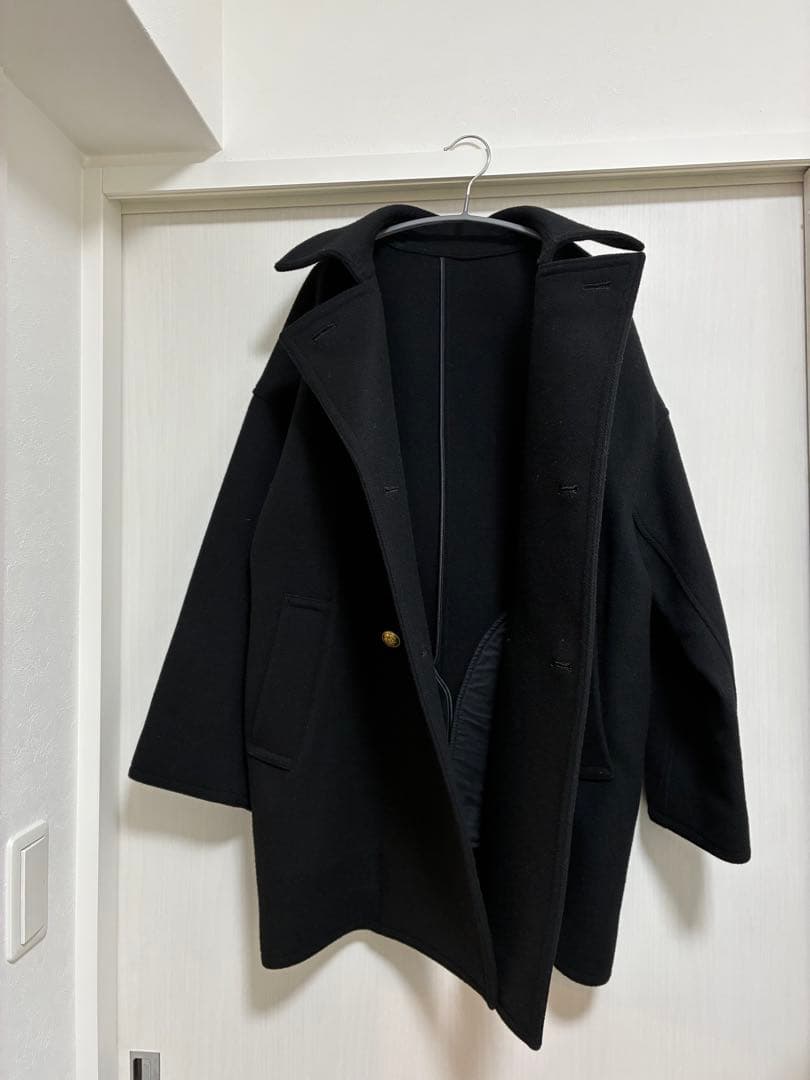 FRAMeWORK フレームワーク　Super 100ダブルクロスPコート　黒