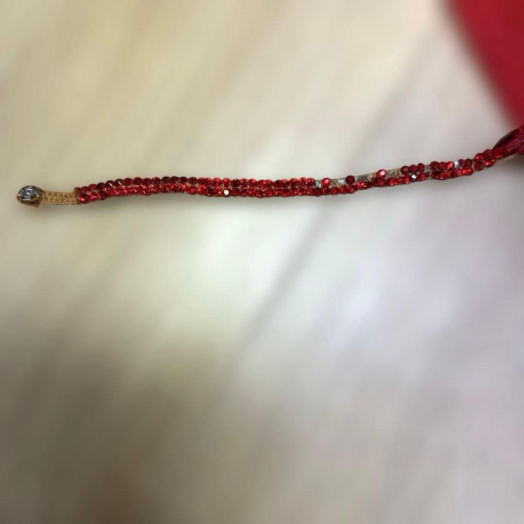 6312★M 赤 ドレープ スワロミックス スタンダードドレス 社交ダンス