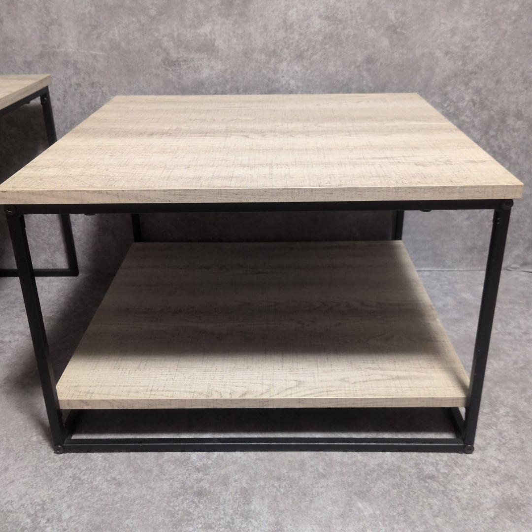 LOWYA ローテーブル ヒートレ グレーオーク/ブラック