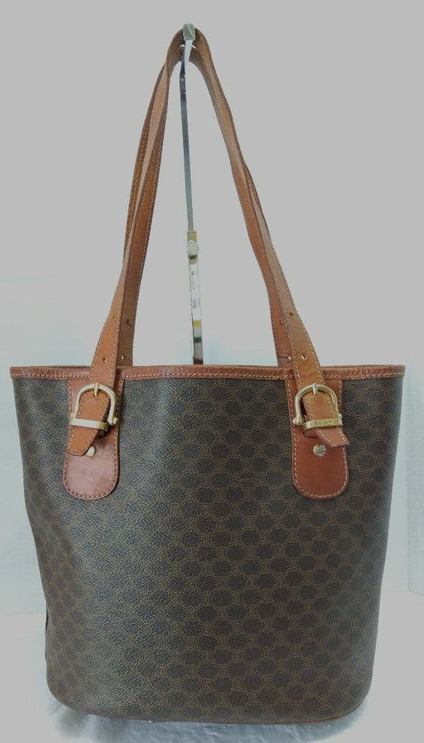 APN26 セリーヌ マカダム バケツ型ハンドバッグ ゴールド金具 トリオンフ