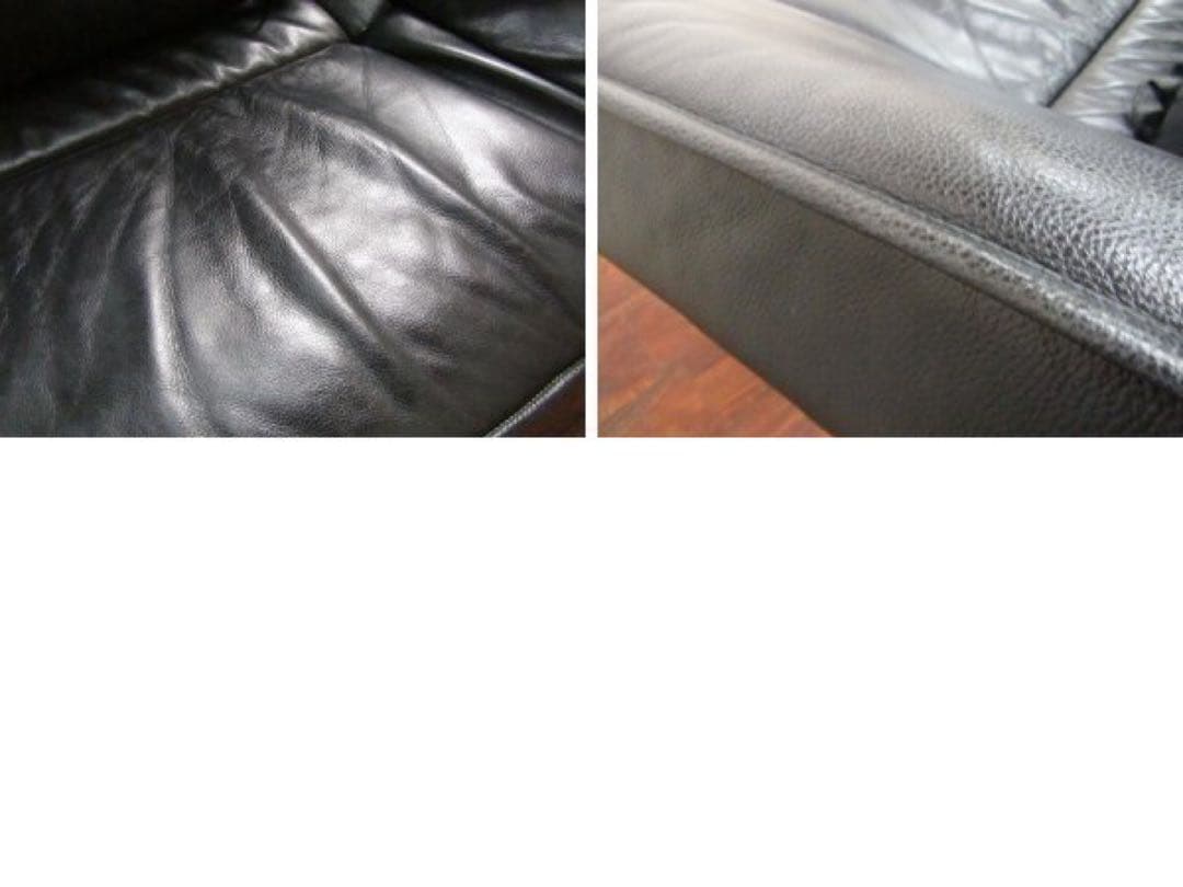 de Sedeデセデ黒総革可動2人掛けソファ　DS-450