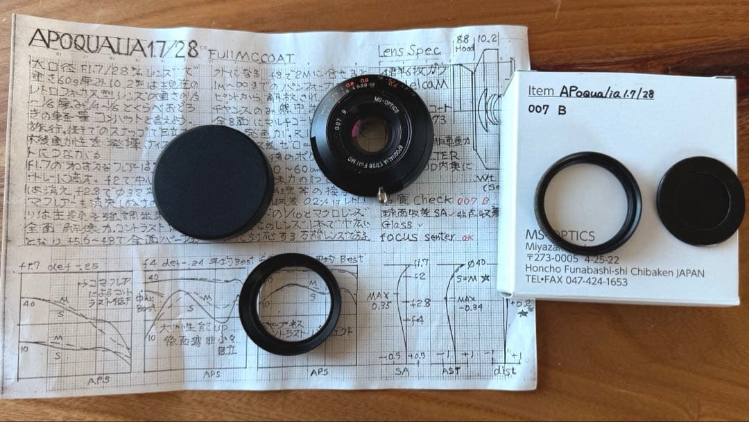 宮崎光学 MS-OPTICS APOQUALIA 1.7/28 Mマウント