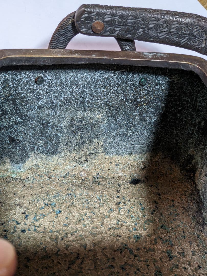 ⭐ 福壽双鶴龍紋様！香炉 銅器 明治時代 手炉 唐物 唐銅 香道具 骨董品レア物