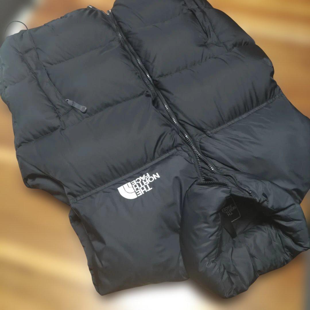 THE NORTH FACE ブラック ダウンベスト XLヌプシ700暖か