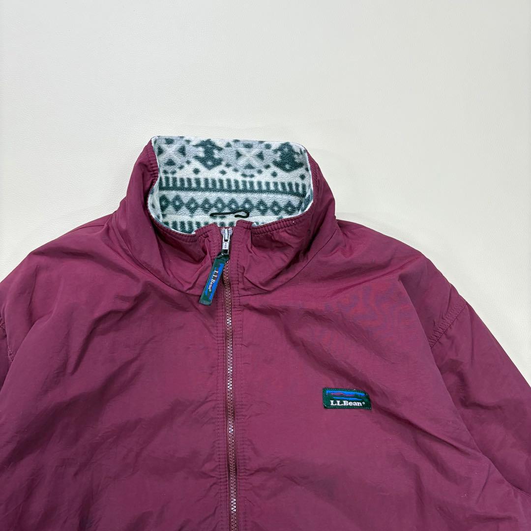 【極上】90s USA製L.L.BEAN ウォームアップジャケット ボルドー短丈