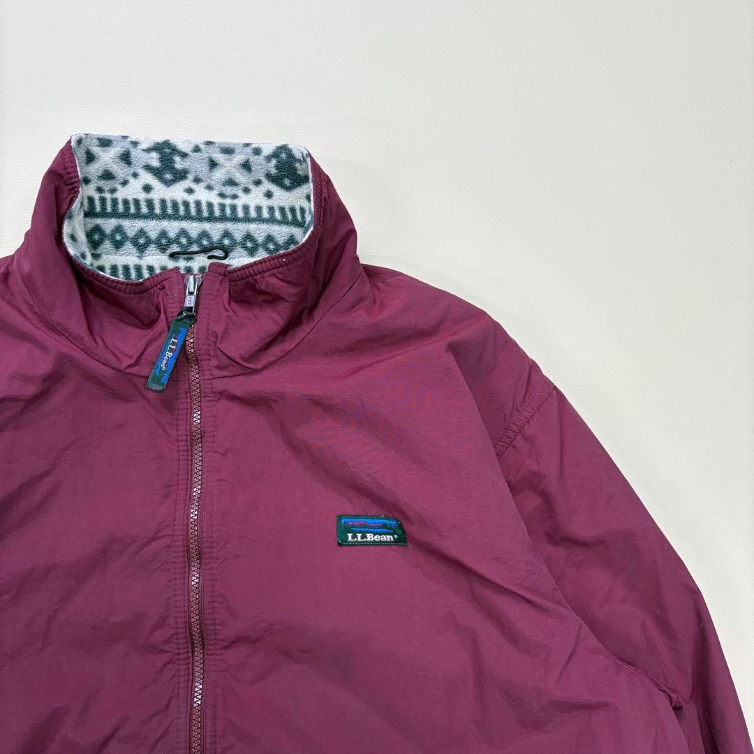 【極上】90s USA製L.L.BEAN ウォームアップジャケット ボルドー短丈