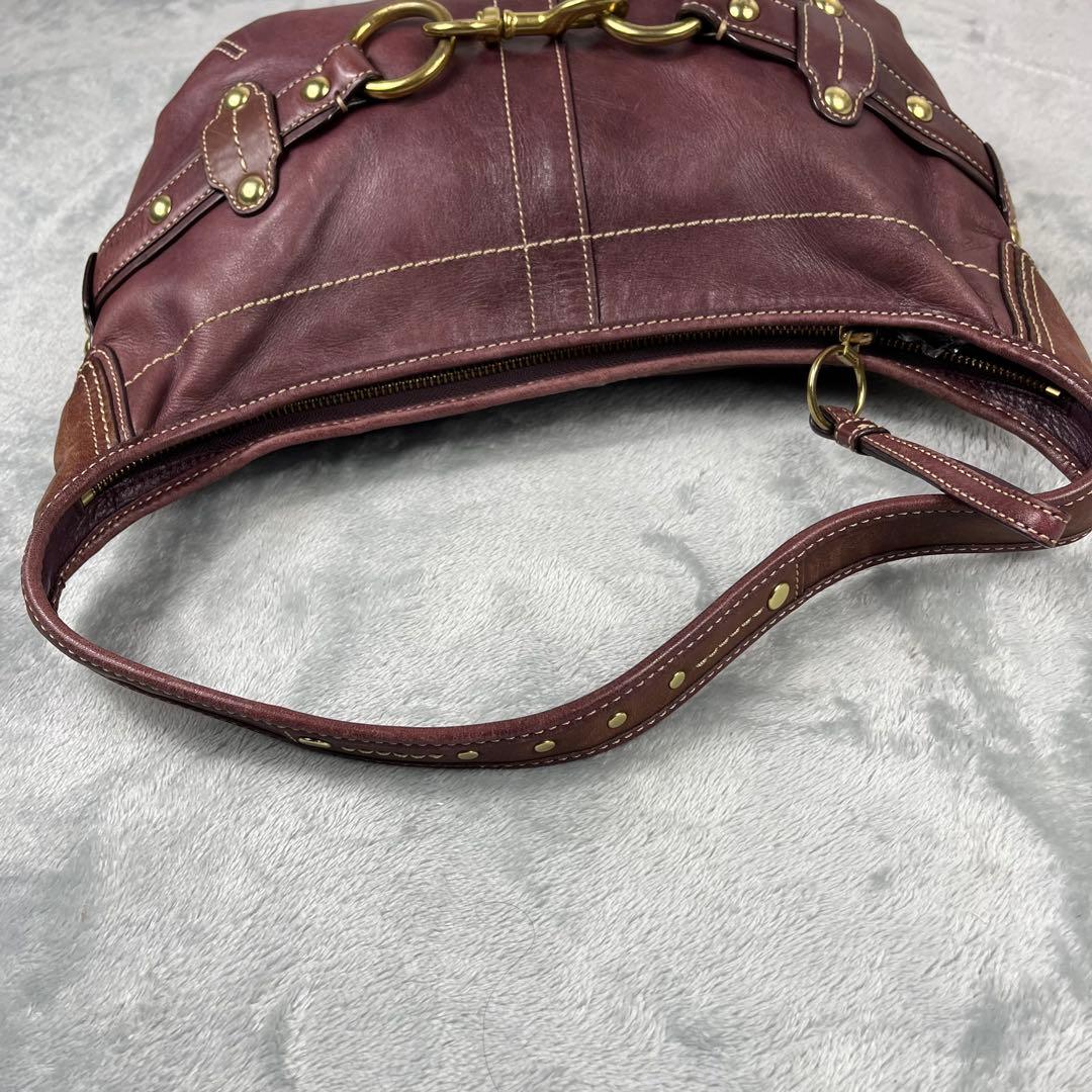 バッグ Coach Hobo Purple Hand Bag Clip