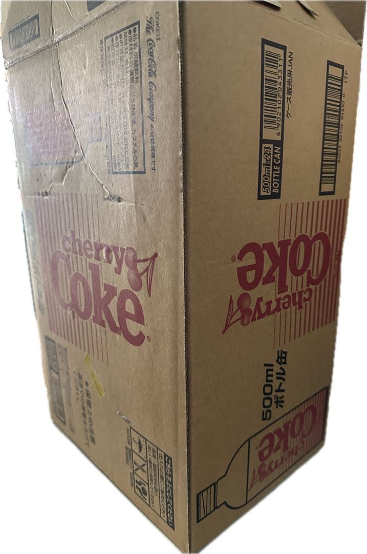 チェリーコークのボトル缶【空缶】23本とカートン+コカコーラボトル缶【空缶】