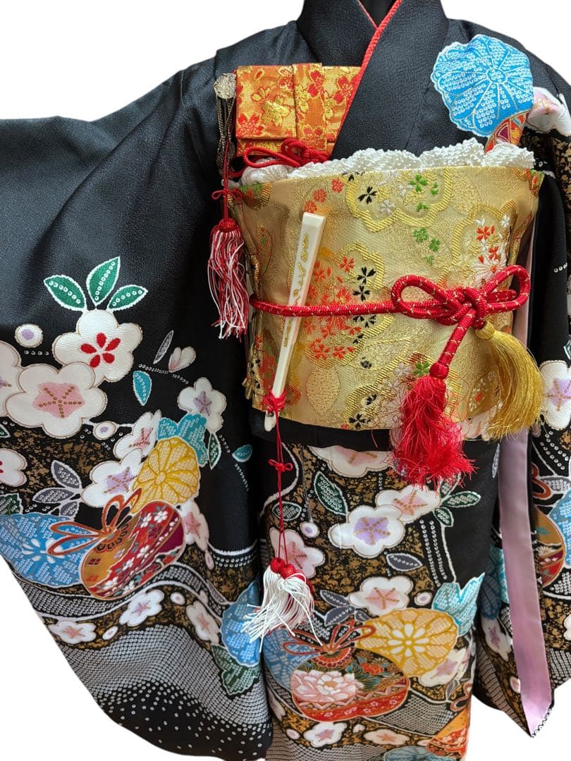 大幅値下げ‼️七五三 7歳 フルセット ブラック ゴールド