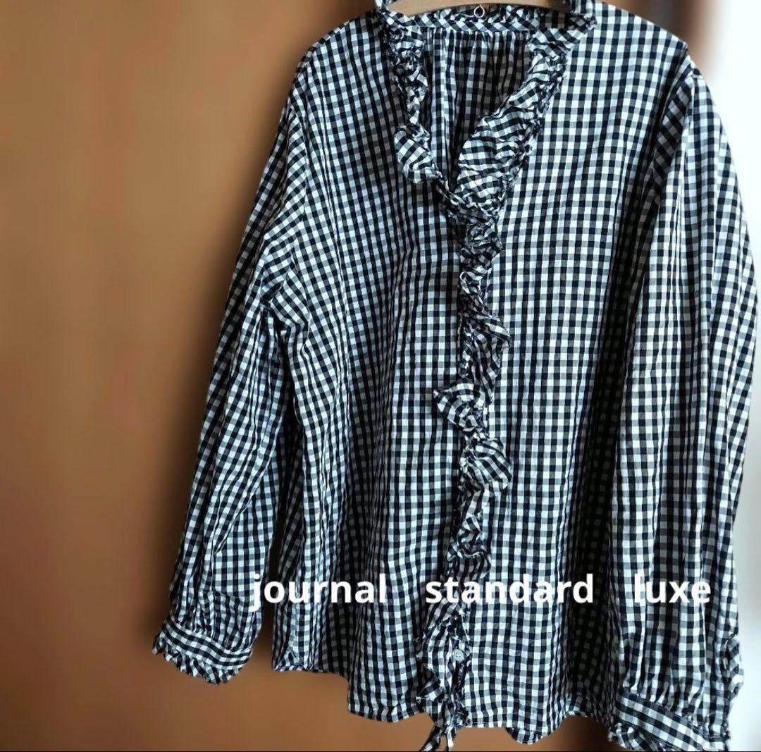 journal standard luxe ギンガム　ブラウス ブラック