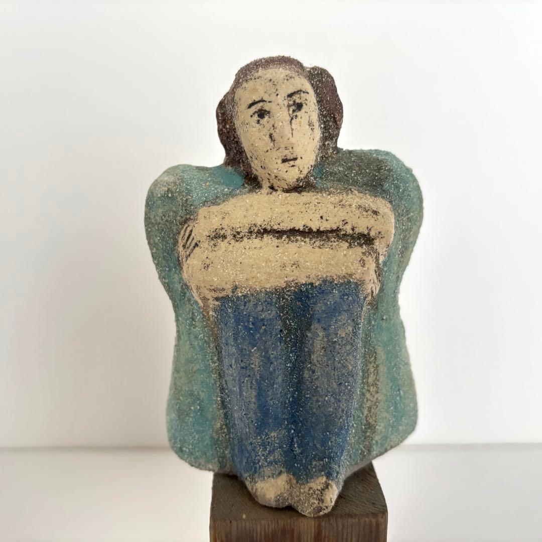【1点もの】リサラーソン 座っている女性の彫刻 16cm 2000年