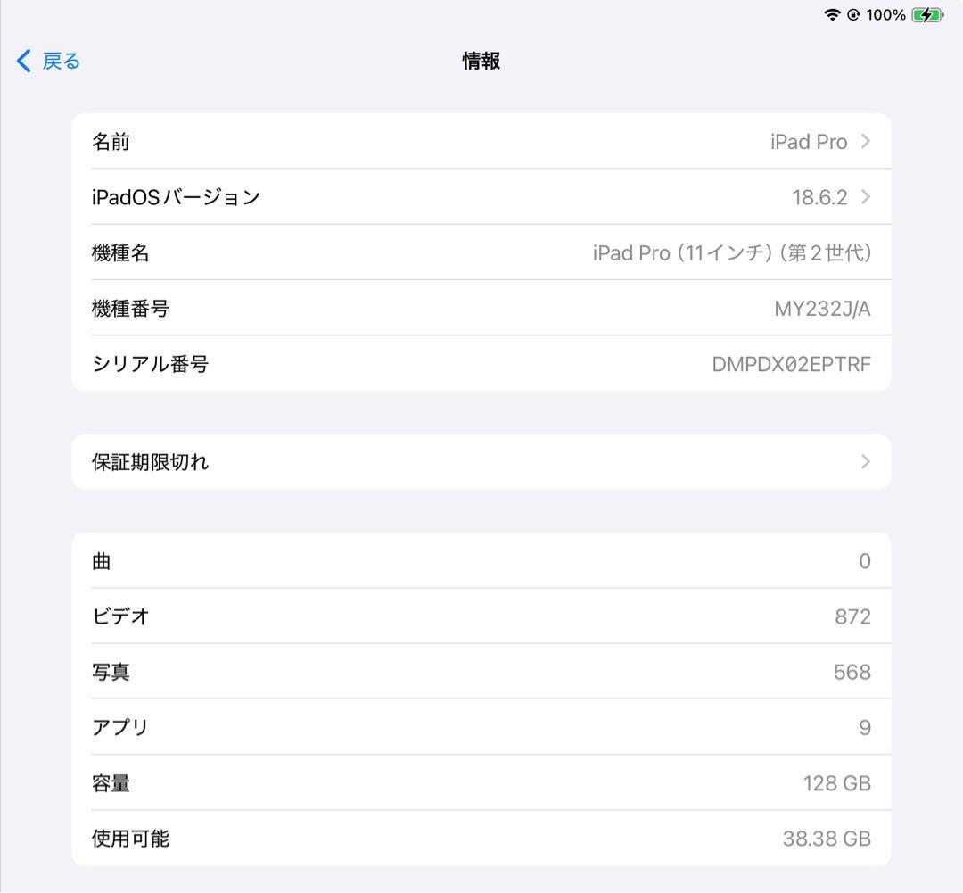 iPad Pro(11インチ) (第2世代)
