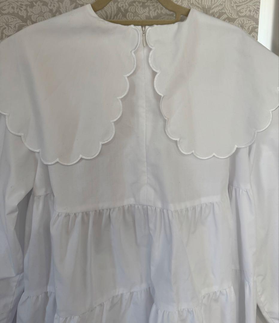 ※paaaag※美品 yori スカラップロングスリーブブラウス