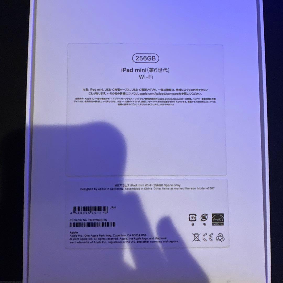 iPad mini第6世代　スペースグレー　 256GB wifiモデル