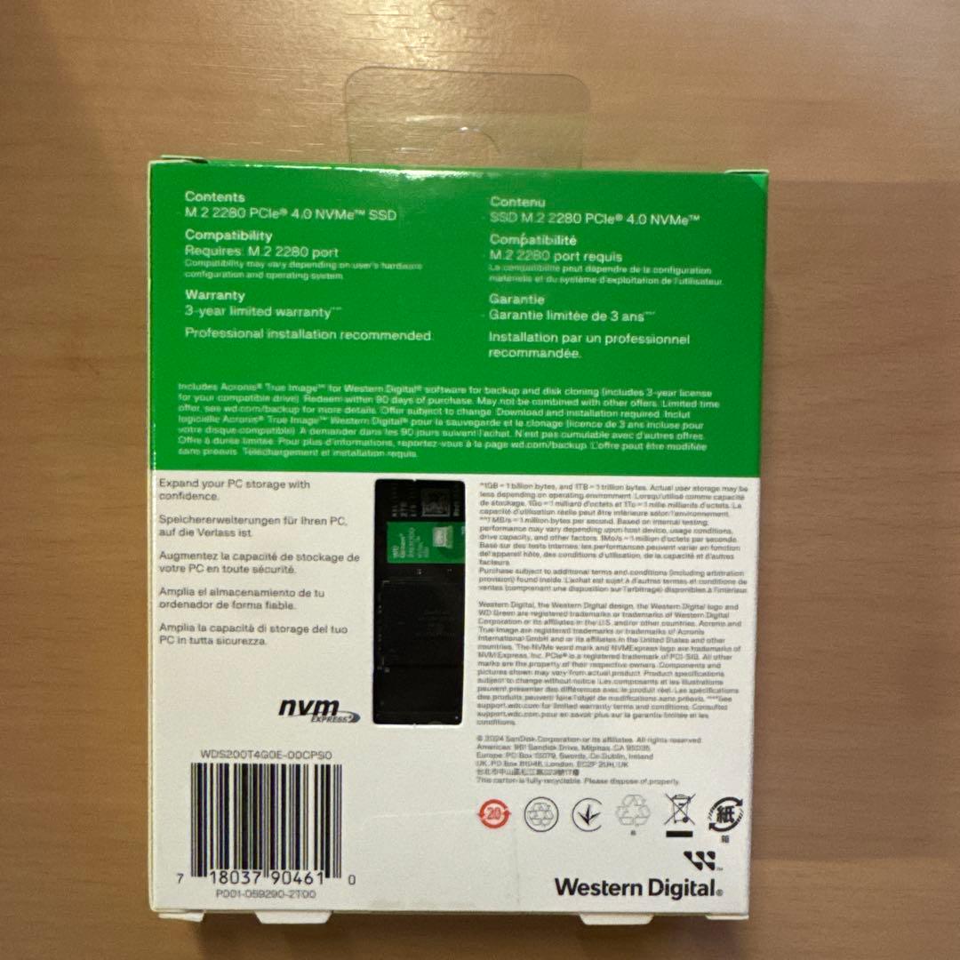 内蔵型SSD WD Green SN3000 NVMe SSD 2TB M.2 2280