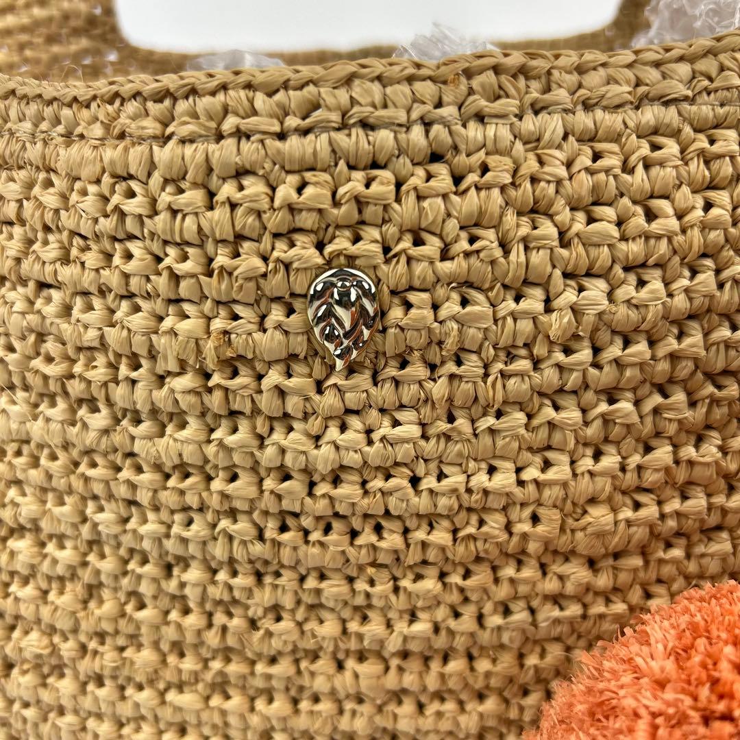 【美品】 ヘレンカミンスキー ラフィア カゴバッグ チャーム　トートバッグ　金具