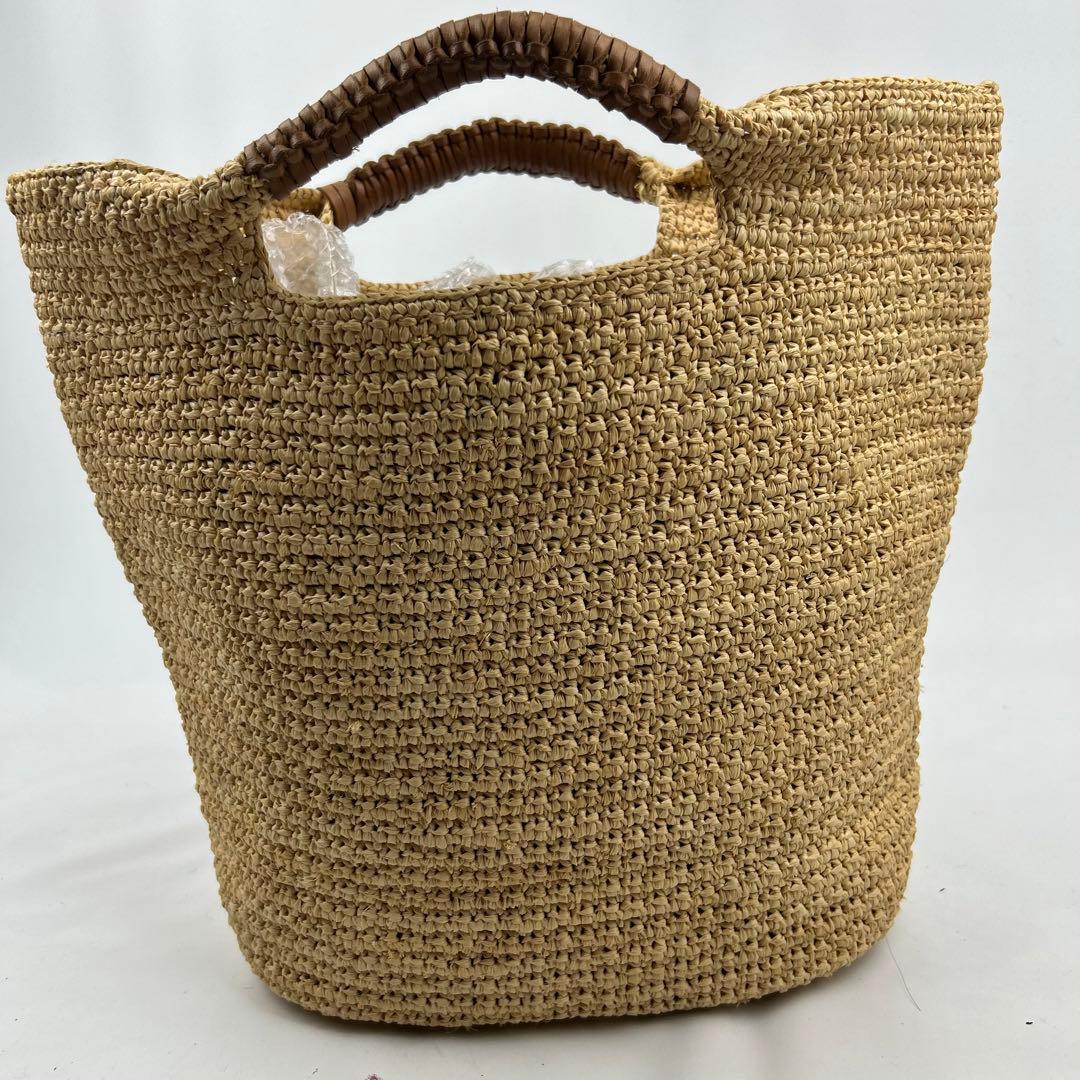 【美品】 ヘレンカミンスキー ラフィア カゴバッグ チャーム　トートバッグ　金具
