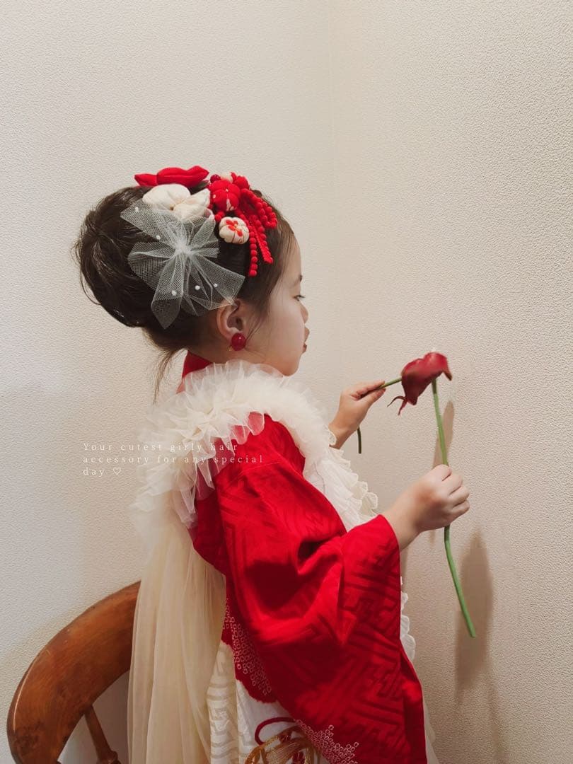 み*う様 七五三　七五三髪飾り　ヘッドドレス　着物髪飾り　リメイク髪飾り　028