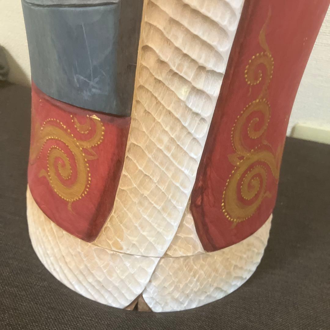 ロシア　手作り大きな木製サンタクロース　人形