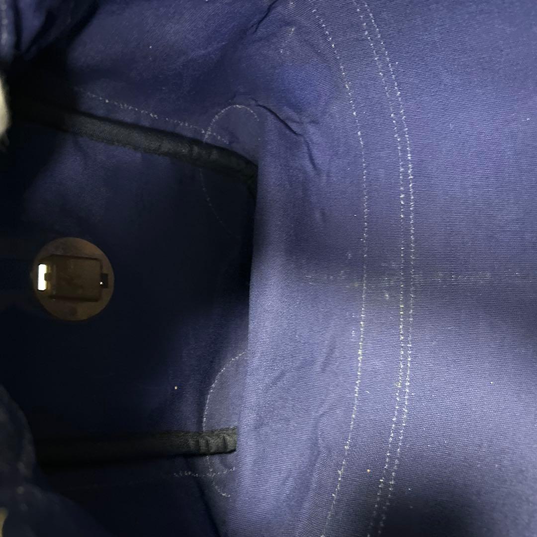 GUCCI GGキャンバス　シェリーライン　ボストンバッグ　ハンドバッグ　紺