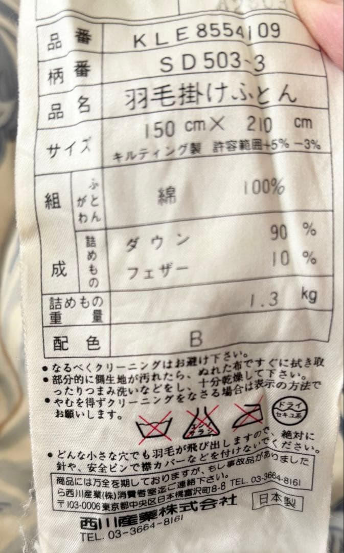 東京西川　高級羽毛 QUEENDOWN Excellent sanderson