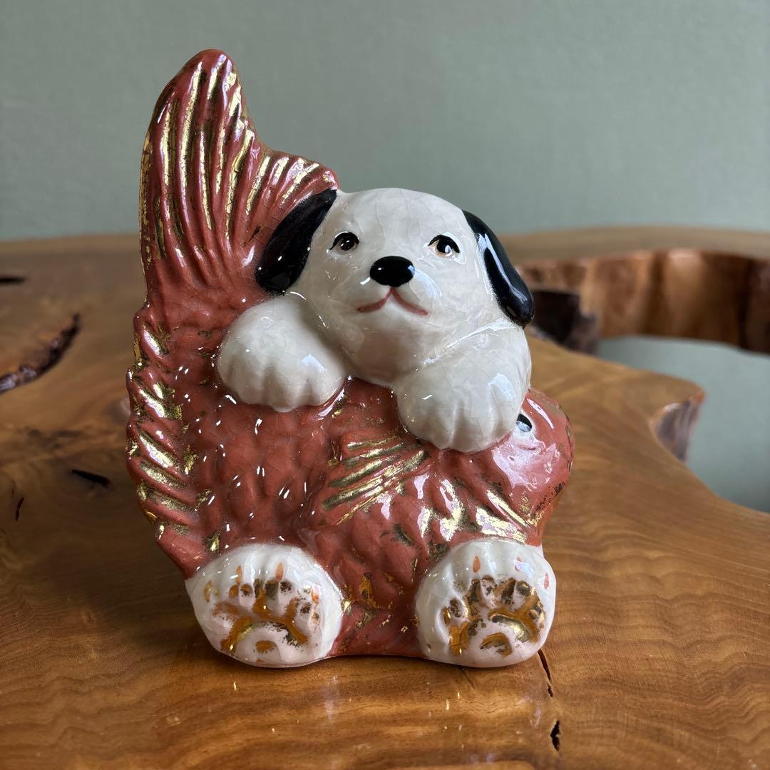 六兵衛窯 干支置物 「祥犬」 戌年 清水焼 陶芸 たち吉 共箱