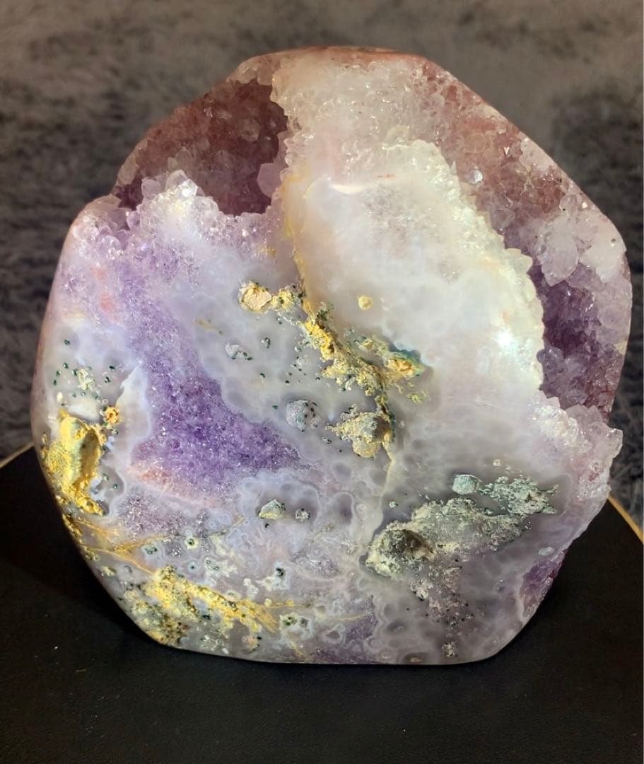 ピンクアメジスト　クラスター原石　1420グラム　置物