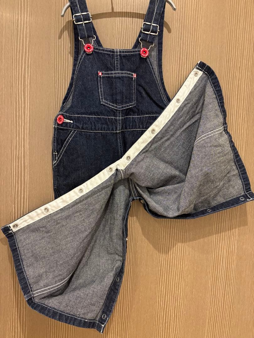 【中古】cune キッズ・ベビー ウサギポケット付きデニムオーバーオール