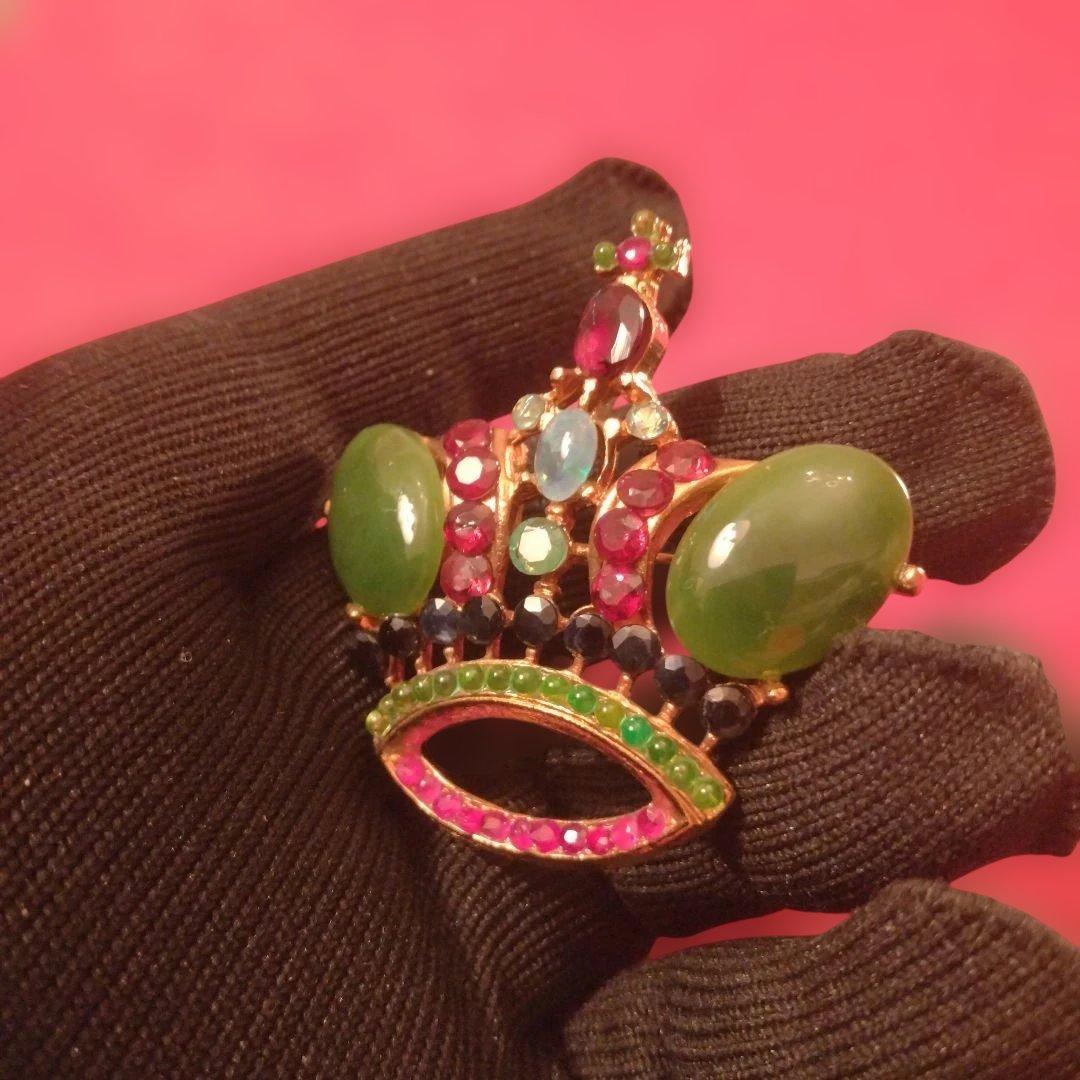 Apfelchen　スワボダ　半貴石ブローチ　グリーン系