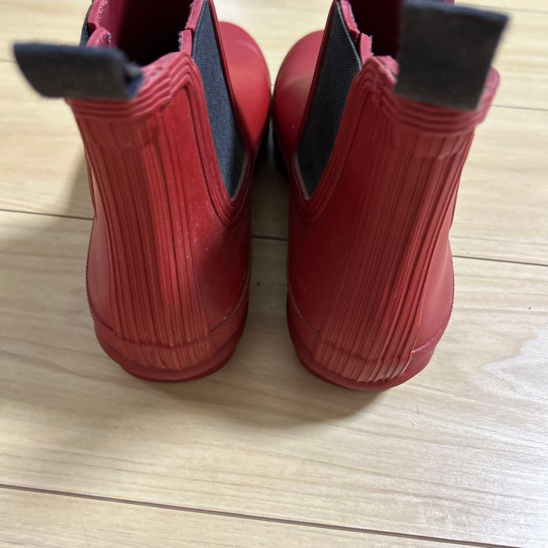 HUNTER 長靴 レインブーツ チェルシーサイドゴアショートブーツ レッド