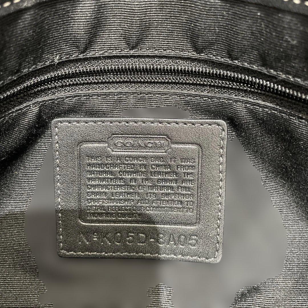 【美品】COACH 黒のレザーショルダーバッグ