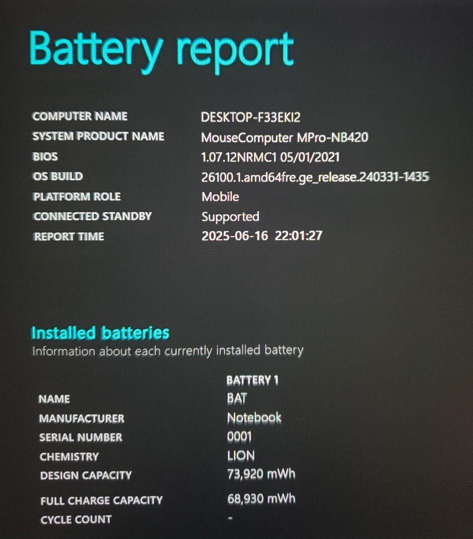 mouse NB420 第11世代Corei7 12GB 256GB フルHD