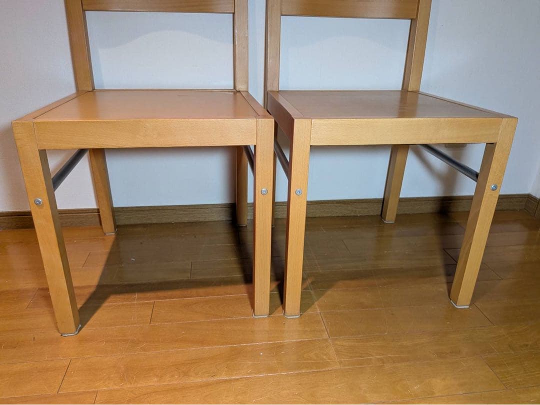 ■送料込■無印 ダイニングチェア ブナ材 木製イス 椅子 廃盤品 2脚セット