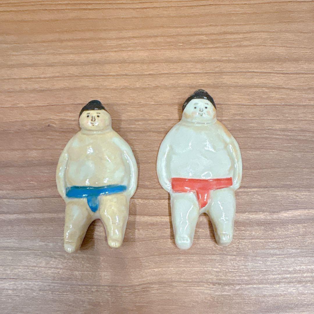五月女京子さん　人魚と相撲取り　箸置き4個セット