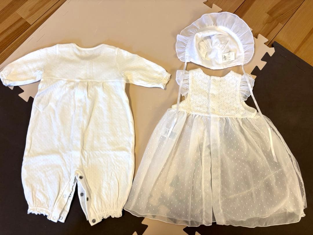 ミキハウスベビードレス通年用3点セット美品