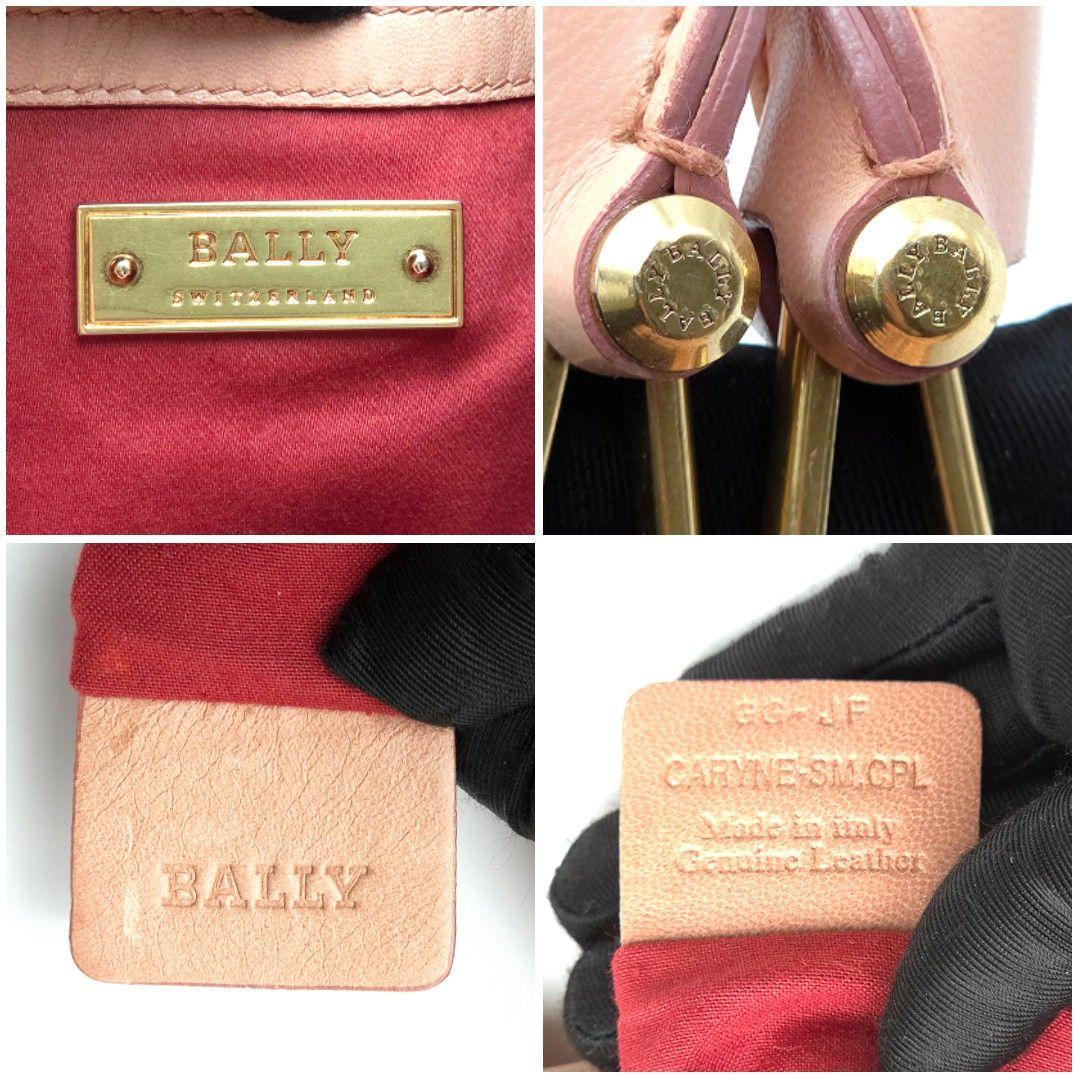 良品✨BALLY ショルダーバック トートバッグ ギャザー ロゴチャーム レザー