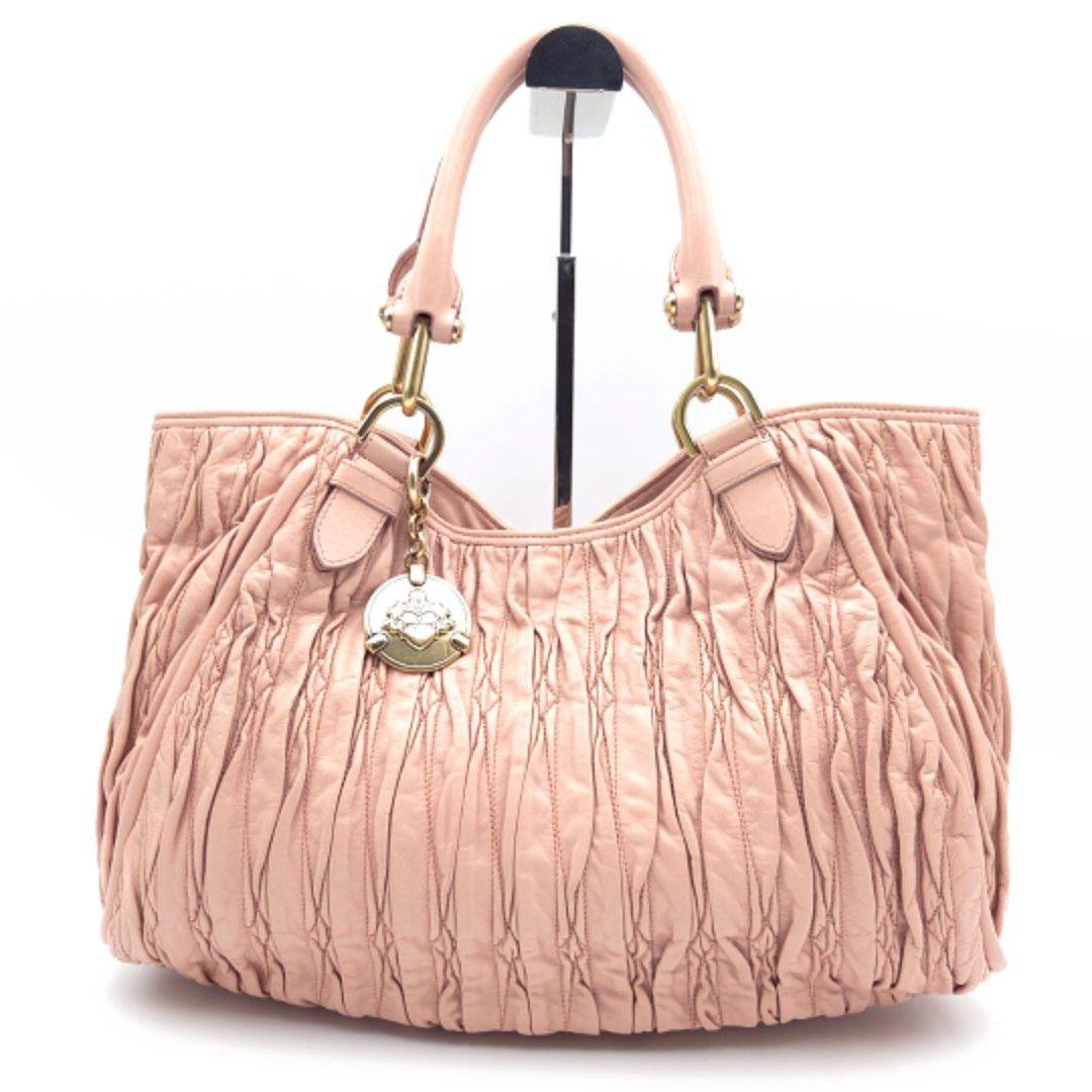 良品✨BALLY ショルダーバック トートバッグ ギャザー ロゴチャーム レザー